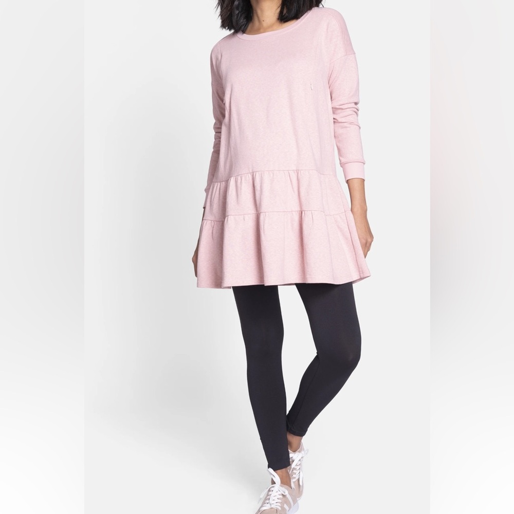 Seraphine Elegant Light Pink Tiered nursing & maternity Dress